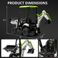 thumbnail image 3 of Luku 4 in 1 Ride on Excavator & Bulldozer, 12V Kids Electric Vehicle with Remote Control, White And Green, 3 of 6