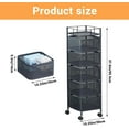 thumbnail image 2 of Kitchen Storage Cart, 5-Tier Fruit and Vegetable Basket Rotating Storage Rack, Rolling Snack Cart, Metal Rolling Carts with Wheels for Fruit Potato Onion Vegetable Snack, 2 of 7