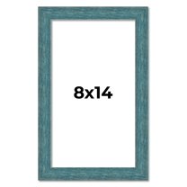 8x14 Frame Blue Rustic Barnwood Solid Wood Picture Frame Width 1.25 Inches | Interior Depth 0.5