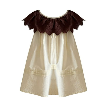 

ZRBYWB Toddler Girl Cotton Petal Collar Dress Soft Comfy Daily Wear Summer Outfits Summer Clothes