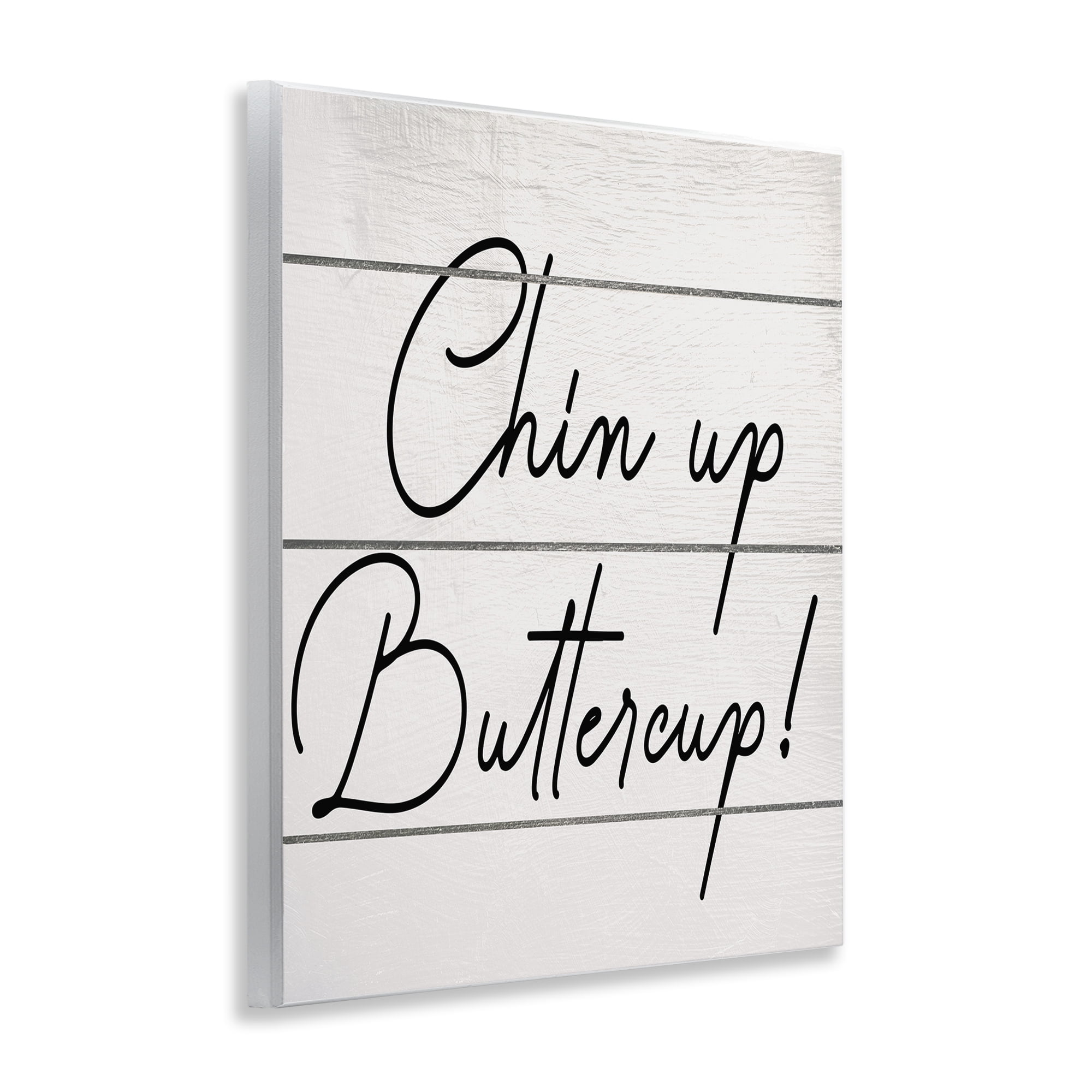 Stupell Industries Chin Up Buttercup Typography Painting Unframed Art Print Wall Art, 11 x 14