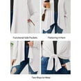 thumbnail image 4 of SHOWMALL Women's Plus Size Open Front Cardigan, White 1X Lightweight Duster Sweater with Pockets for Casual Layering, 4 of 8