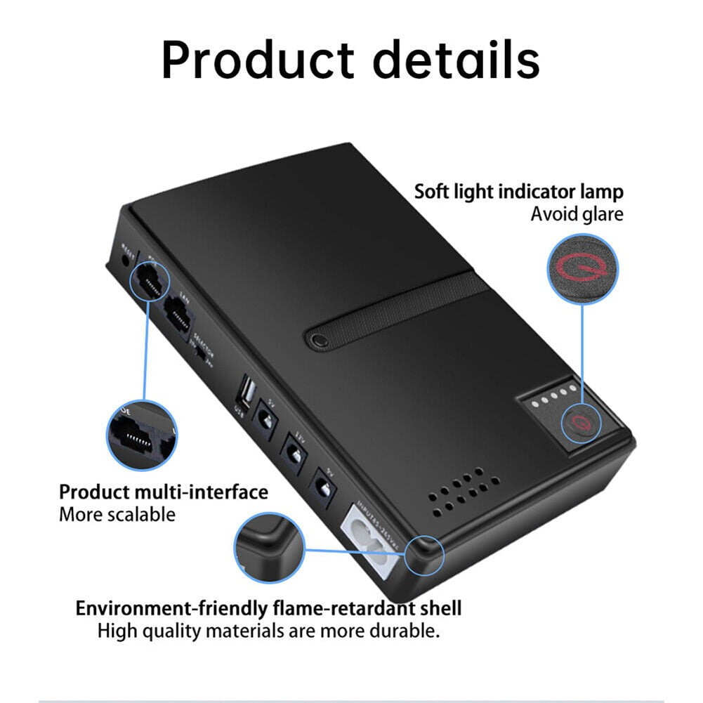 Dc1018L 18W Mini Portable Ups Backup Power Adapters 5V 9V 12V Uninterruptible Power Supply Battery Backup For Wifi Router Camera