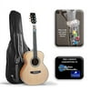 Ameritone 3/4th Size Acoustic Guitar with Play-A-Tab device with Stand, Tuner, Strap and Picks, Natural Finish