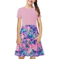 thumbnail image 2 of piuwrlz Kids Short Shirt Dresses Little Girls 4 Years Skirts Dragonflies Printed Simplicity Butterflys Dress Multicolor, 2 of 7