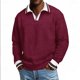 thumbnail image 1 of Ceisia Men's Casual Striped Half Button Round Neck Pullover with Pocket Daily Fashion Top Gift, 1 of 7