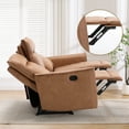 thumbnail image 6 of Bonzy Home 3-Seater Manual Recliner Sofa - Leather Reclining Couch with Split Back, 1000lb Capacity for Living Room & Home Theater, Brown, 6 of 8
