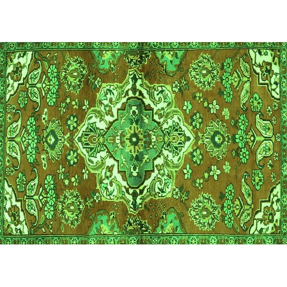 Ahgly Company Indoor Rectangle Persian Green Traditional Area Rugs, 8' x 12'