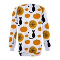 thumbnail image 4 of Mode Halloween Décontractée Col Rond Imprimés Manches Longues Chemises Blouses Tops, 4 of 5