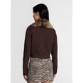 thumbnail image 3 of Madden NYC Women's Cropped Denim Jacket with Faux Fur Collar, Sizes XXS-XXL, 3 of 6