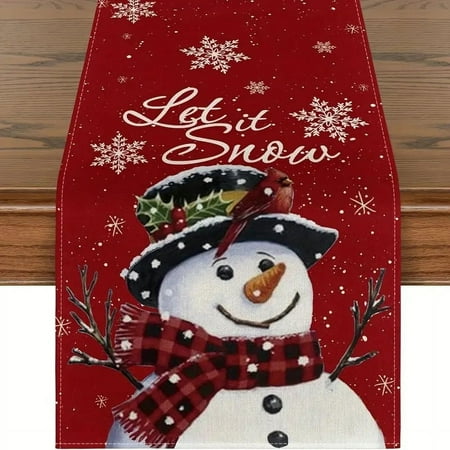 

Red Christmas Plaid Table Runner Check Table Runner Rectangle Table Cloth for New Year Holiday Party Decoration