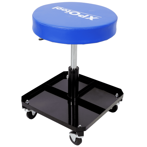 250 LBS Pneumatic Rolling Creeper - Adjustable Mechanic Stool with Tool Tray Storage
