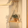 thumbnail image 4 of Estante colgante de macramé, estante de pared de madera con cuerda tejida, organizador de almacenamiento de estante flotante rústico, decoración, 4 of 9