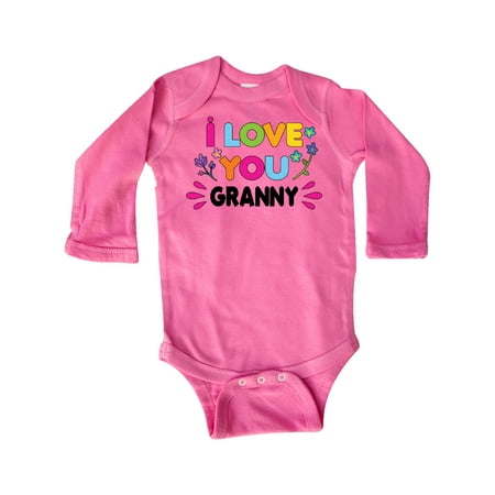 

Inktastic I Love You Granny with Flowers Gift Baby Girl Long Sleeve Bodysuit