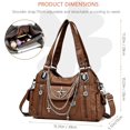 thumbnail image 3 of Sunyuer Vintage Distressed Chain Motorcycle Bag - Stylish, Large Capacity, Single Shoulder Handbag Tote Y2K Hobo Bag for Women, 3 of 8