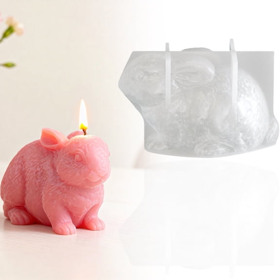 FXMLRLK 1PC Cute Rabbit Silicone Candle & Soap Mold for Fondant Cake & Chocolate Decoration DIY Animal Resin Soap Wax Polymer Clay Art Craft Home Decor