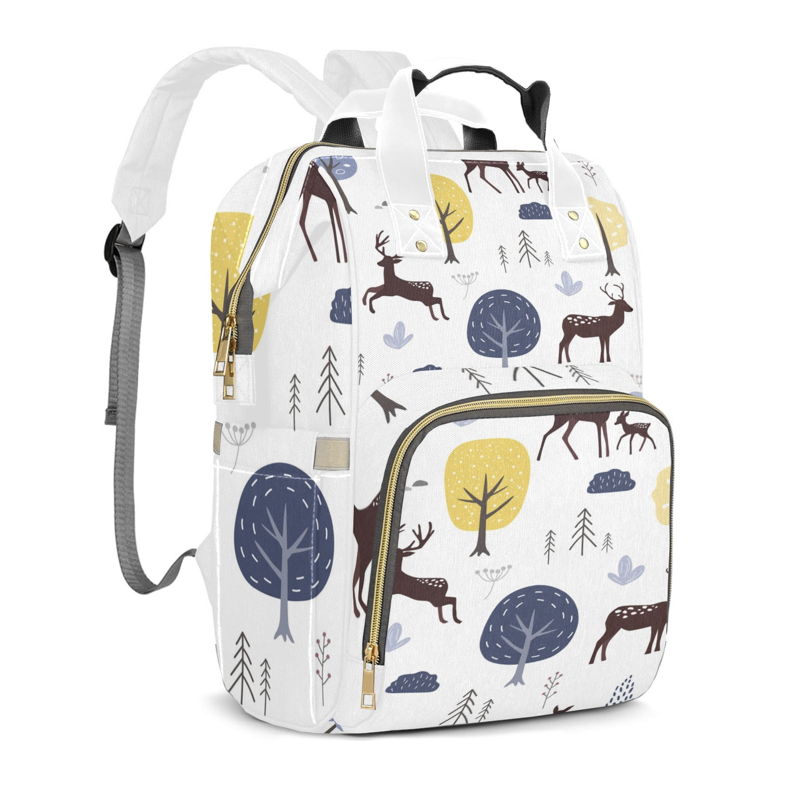 Deer Diaper Backpack – Large Capacity, Insulated Baby Bottle Pocket, Multifunctional Mommy Bag for Boys & Girls