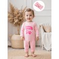thumbnail image 6 of RUINIXCW Newborn Baby Girl Little Sister Outfit Baby Girls Spring Fall Winter Clothes Waffled Romper Letter Embroidered Jumpsuit and Headband 2Pcs Set, 6 of 9