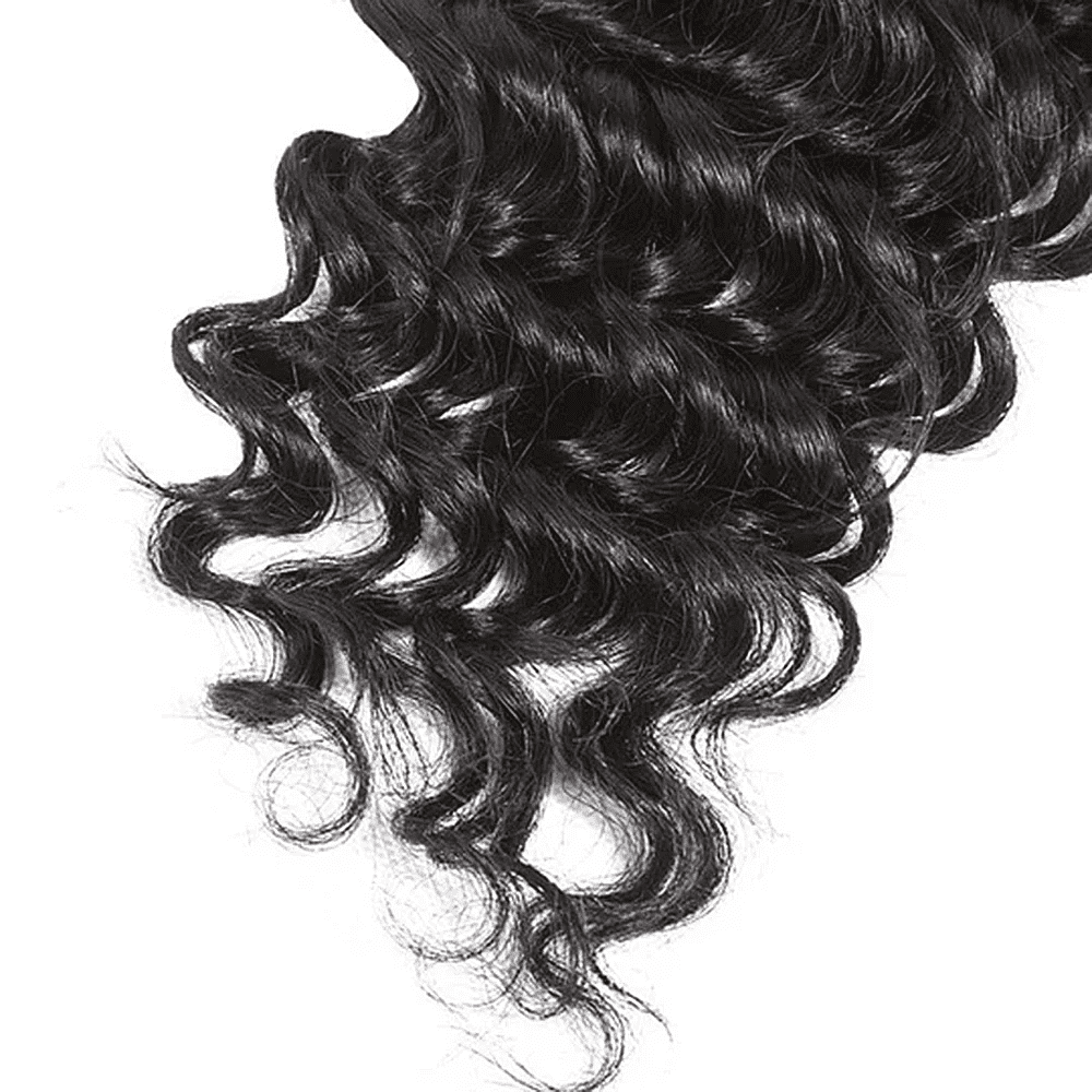 USTAR 4x4 Lace Closure 18 Inch with 3 Bundles Brazilian Virgin Human Hair 16 18 20 Inch, Deep Wave Natural Black for Black Women Deal