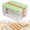 Green, variant on CSSJKYJ 2-Layer Frozen Dumpling Storage , Flat Stacks Food Container Icing Cookies Wonton Donuts Box Organizer for Fridge, 3.4 Inches Net Height, Beige