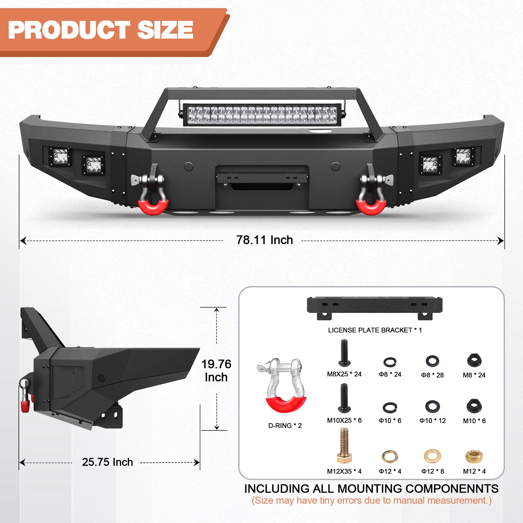 POFENZE F250 Front Bumper Compatible with 2017-2022 Ford F250/F350/F450 Pickup