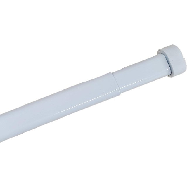 HElectQRIN White Oval Spring Tension Rod. 5/8" Diamter. Adjustable from 18" to 28"