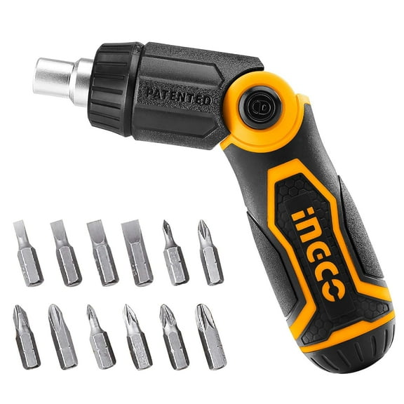 Akisd1208 13 In 1 Ratchet Screw Driver Set | Cycling, Indoor, Water, Ergonomic Repair, Easy To Maintain | Screw Driver Set | Yellow & Black Adjustable Wrench & Screwdriver Set Tool