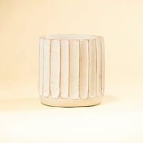 BIDK Home Rustic Fluted Pot - 12" - White
