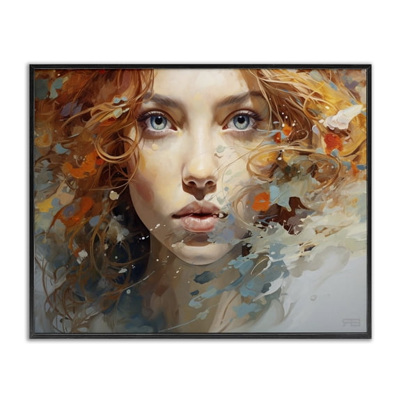 Stupell Industries Eclectic Abstract Splatter Portrait Black Framed Giclee Art, 14 x 11, by RB