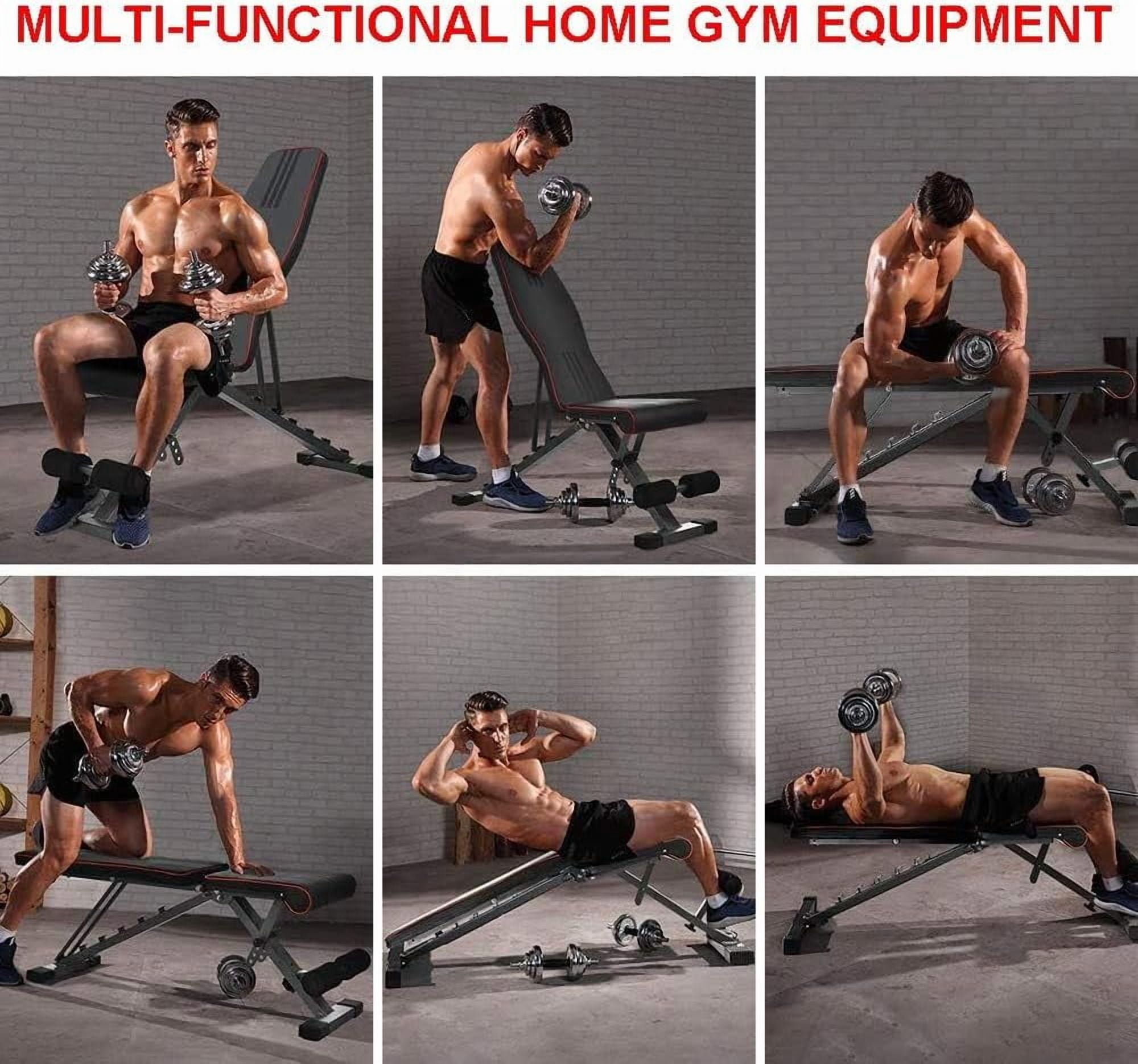 Adjustable Weight  for  Press, Heavy Duty Stable Workout  Foldable Weight Benches for Home Gym, Incline/Decline 90 Degree  Exercise