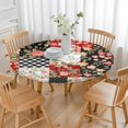 thumbnail image 3 of Pioneer Flower Floral Print Pattern Round Fitted Tablecloth with Elastic Edge,Dining Table Cover Waterproof,Outdoor Round Tablecloth for Camping,Dining,Indoor and Outdoor, 3 of 7