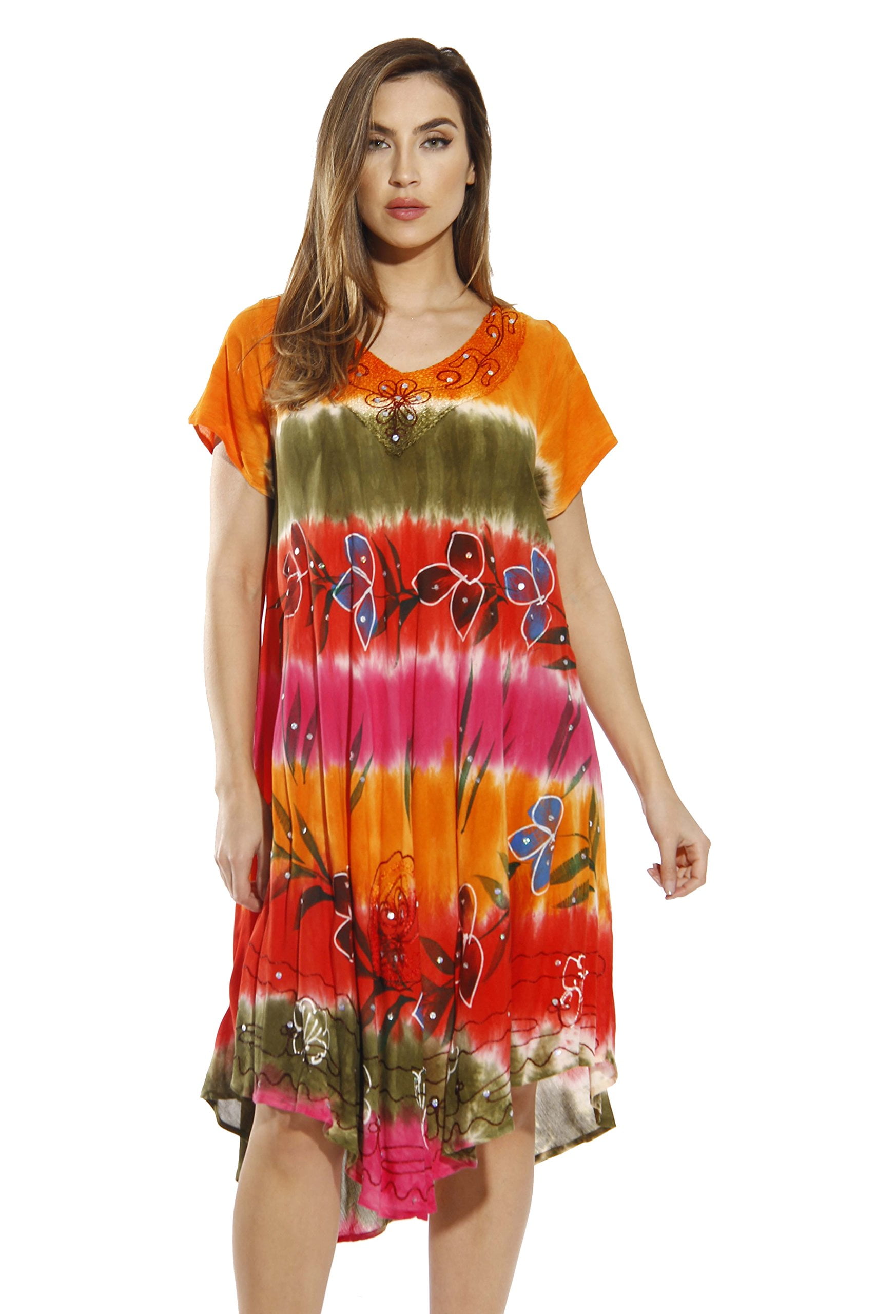 walmart orange dress