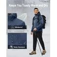 thumbnail image 4 of Little Donkey Andy Men's Warm Recycle Insulated Jacket Hooded Lightweight Windproof Winter Coat Hiking Running Travel Dark Blue L, 4 of 7