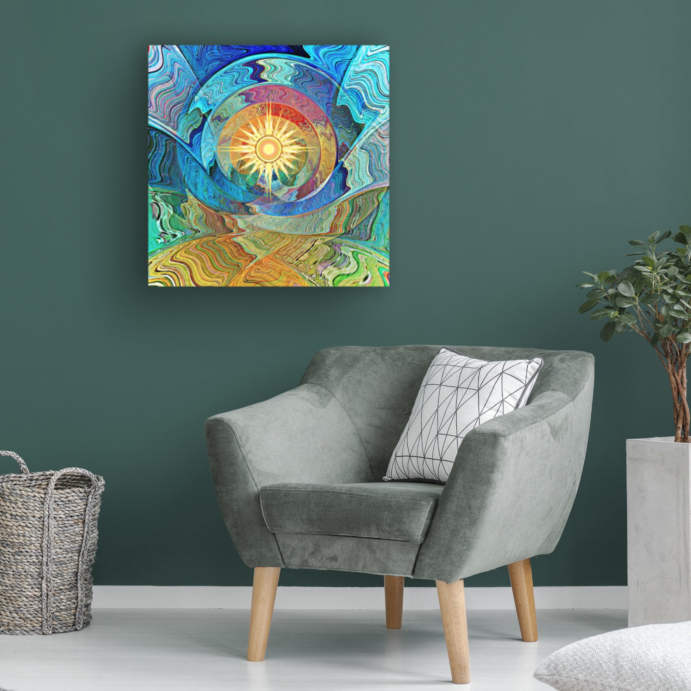 Canvas Wall Art - David Manlove 'Native Sun 2' Wall Art for Living Room, Bedroom, or Office Décor by Trademark Fine Art - 14 x 14 Inches