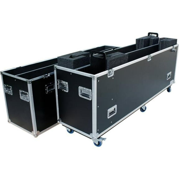 90 in. Fly Drive Case for Two LED Televisions or Monitors with Wheels