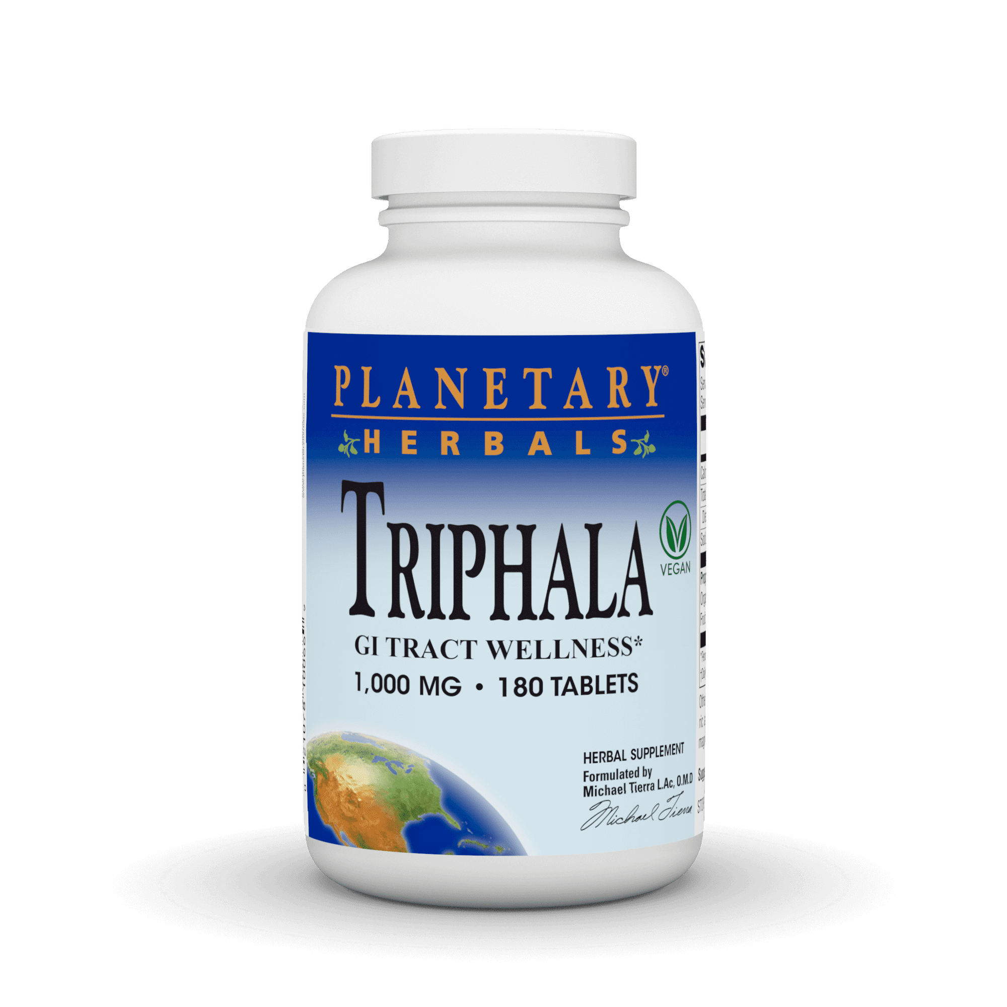 Planetary Herbals Triphala, for GI Tract Wellness*, 1,000 mg - 180 Tablets