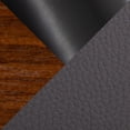 thumbnail image 2 of Carson Carrington  Vallberga 30" Fixed-Height Bar Stool with Walnut Wood Base (Set of 2) Grey Faux Leather/Round Black Footrest Black Finish, Walnut, 2 of 5
