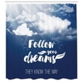 thumbnail image 3 of Ambesonne Dream Shower Curtain, Follow Your Dreams Clouds, 69"Wx75"L, Navy Blue and White, 3 of 3