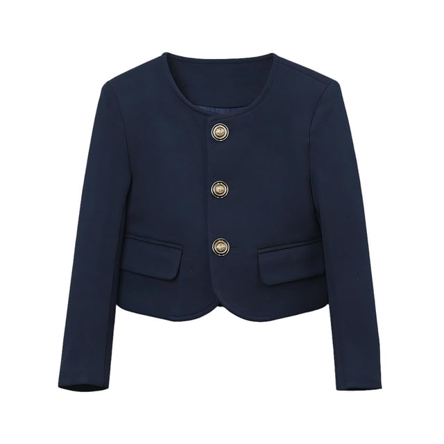 RXMEKW Veste Blazer Formelle pour Garçons et Filles à Manches Longues pour Concours Scolaire 100 % Polyester