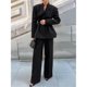 thumbnail image 4 of Traje de 2 Piezas con Blazer y Pantalón Abotonado para Mujer, Conjunto Informal de Blazer de Larga para Trabajo y Negocios Negro S, 4 of 9