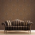 thumbnail image 2 of Orfeo Brown Nouveau Damask Wallpaper, 20.5-in by 33-ft, 56.38 sq. ft., 2 of 3