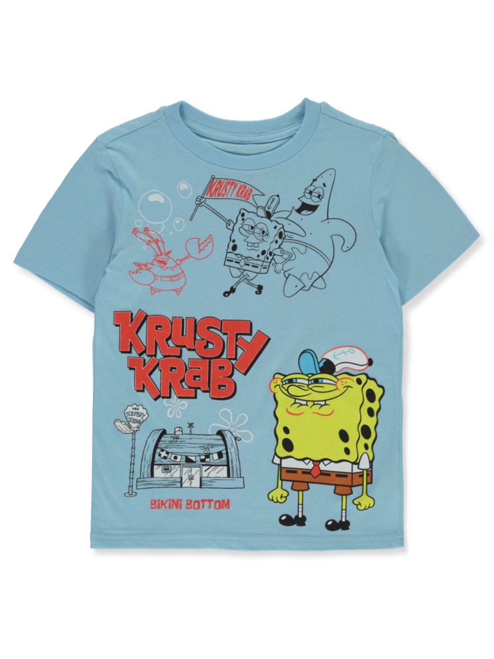 Kids Long Sleeve Character Top Boys Printed Spongebob Shirts Size 2-8Years 