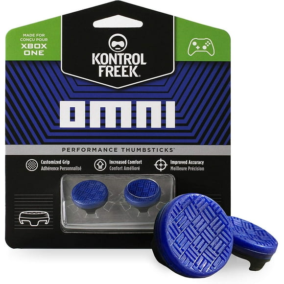 KontrolFreek Omni for Xbox One Controller | 2 Performance Thumbsticks | 2 Low-Rise Concave | Blue