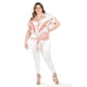 thumbnail image 5 of Blusa fresca con moño Roman Fashion/Tallas Extras, 1819 (Azul /Naranja) naranja 42, 5 of 6