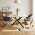 thumbnail image 3 of ODIKA 5'x7' Washable Area Rug Earthy Tones Abstract Geometric Shapes Design Contemporary Artistic with Motifs for Small Living Room, Bedroom, Easy Care, Non-Shedding, Pet Friendly, 3 of 7