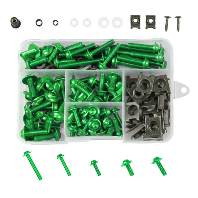 S SERENABLE Fairing Kit CNC Alloy M5 M6 Bodywork Screws for for Kawasak Green