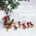 thumbnail image 6 of Christmas Yard Decoration, Realistic Metal Chicken with Santa Hat, Outdoor Farm Animal Decor, 6 of 6