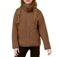 thumbnail image 4 of Drmagiyhm Coffee Fleece Jacket Girls Fall Winter Sherpa Jackets Warm Sweatshirt Coat Fuzzy Fleece Thick Sweatshirt Lightweight Winter Coat 7-8 Years, 4 of 4