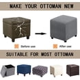 thumbnail image 4 of Ottoman Cover Square Folding Storage Ottoman Slipcovers Jacquard Stretch Cube Footrest Foot Stool Covers Protector with Elastic Band (Small,Dark Gray), 4 of 7