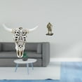 thumbnail image 2 of Escultura de pared de calavera,Estatua de resina con cabeza de vaca para decoración de pared y hogar,Adornos de diseño de patrón de decoración de pared de cabeza de vaca,Figura de, 2 of 8